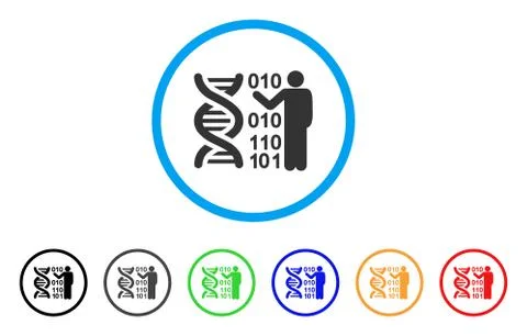 DNA Research Rounded Icon イラスト素材