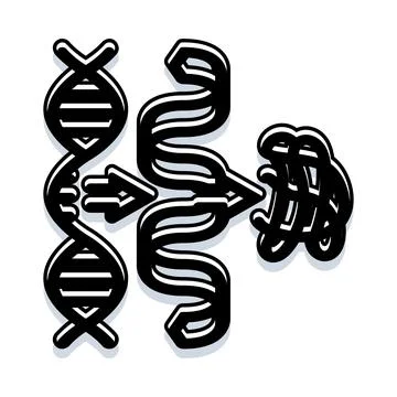 Dna to rna to protein synthesis process Stock Illustration