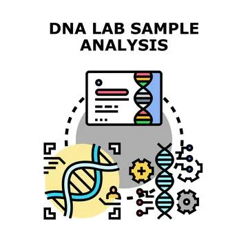 Dna sample analysis process in laboratory research Stock Illustration