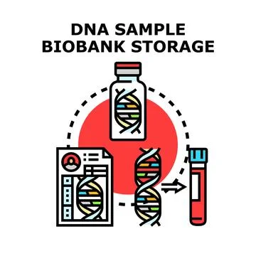 Dna sample biobank storage for genetic research Stock Illustration