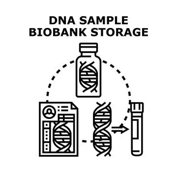 Dna sample biobank storage for genetic research Stock Illustration
