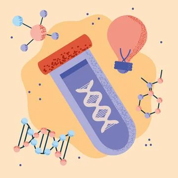 DNA sample in test tube Stock Illustration