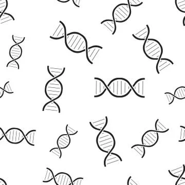 Dna seamless pattern background. Business flat vector illustration. Medecine  イラスト素材