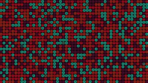 DNA Sequence AGCT Letter Pattern Background Stock Footage 304776496