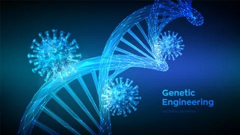 DNA sequence and COVID-19 infection virus cells. Abstract novel coronavirus 2 Stock Illustration