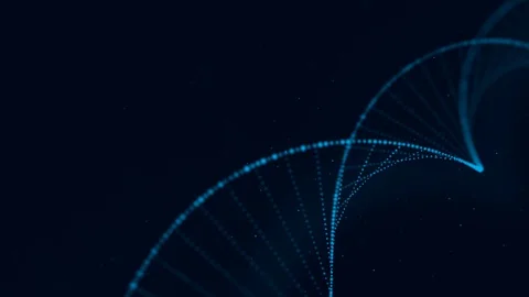 DNA sequence, Blue DNA structure with glow. Science background. futuristic techn Video stock 99140927