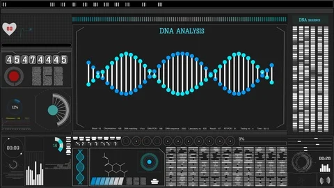 DNA sequence, Blue DNA structure with glow. Science background. Stock Footage 102693556