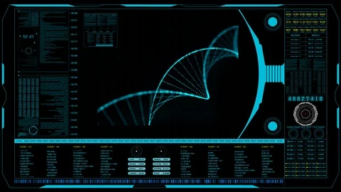 DNA sequence, Blue DNA structure with glow. Science background. Stock Footage