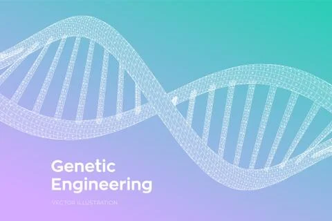 DNA sequence. Concept binary code human genome. Wireframe digital DNA molecul イラスト素材