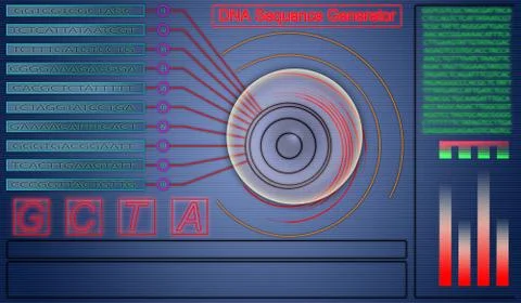 Dna sequence generator abstract hi tech background Stock Illustration