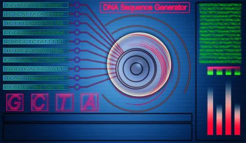Dna sequence generator abstract hi tech background Stock Illustration