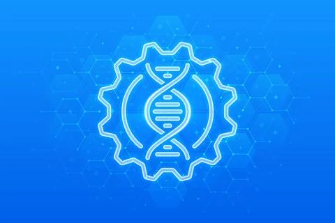 DNA sequence. Medical technology. DNA strand. Concept of genetics, biotechn.. 스톡 일러스트