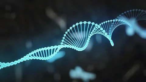 DNA sequence view 3d medical Stock Illustration