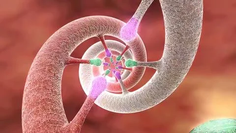 DNA sequence view 3d medical Stock Illustration