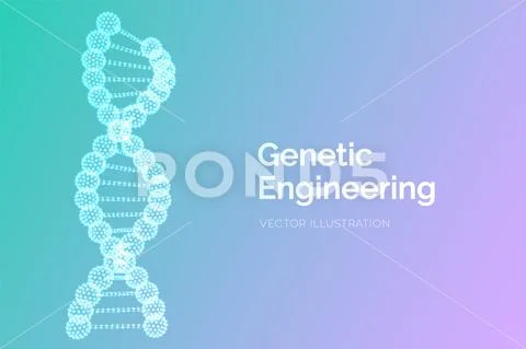 DNA sequence. Wireframe DNA molecules structure mesh. DNA code editable ...