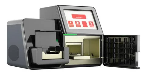 DNA sequencer. Personal DNA Sequencing System, 3D rendering Stock Illustration