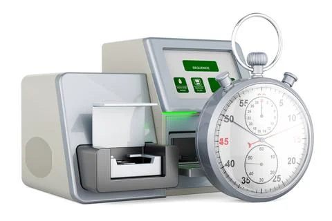DNA sequencer with stopwatch, 3D rendering イラスト素材