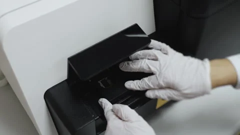 DNA sequencer working in the laboratory. Stock Footage 294194116