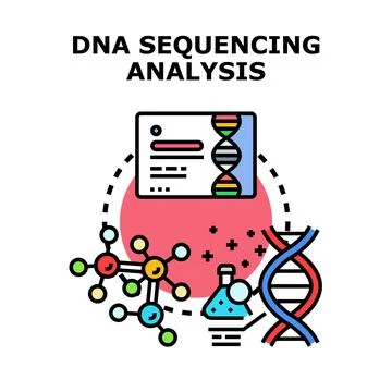 Dna sequencing analysis process research and science concept Stock Illustration