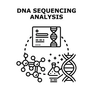Dna sequencing analysis process research and science concept Stock Illustration