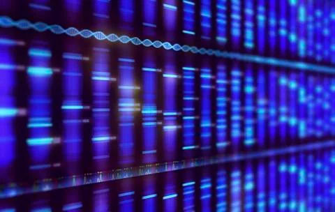 DNA sequencing, illustration Stock Illustration