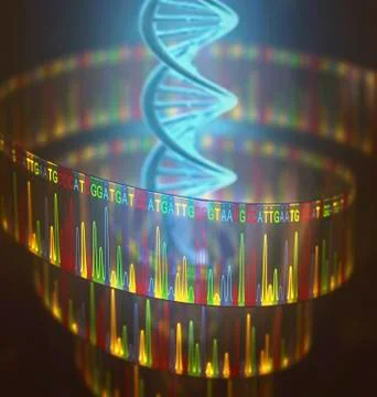 DNA sequencing, illustration Stock Illustration