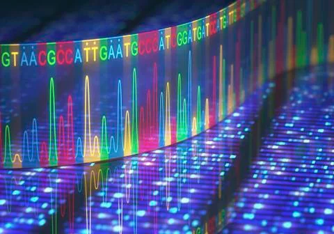 DNA sequencing, illustration Stock Illustration