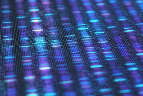 DNA Sequencing Sanger Digital Background Binary Code Illustrazione stock