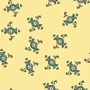 Dna sequencing vector seamless pattern Illustrazione stock