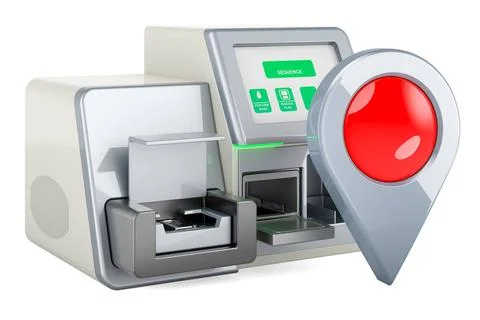 DNA-Sequenzer mit Kartenzeiger, 3D-Rendering DNA sequencer with map pointe... Stock Photos