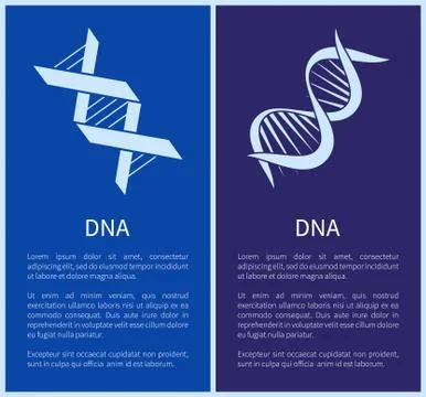 DNA Set of White Spirals Isolated on Blue Backdrop Stock Illustration