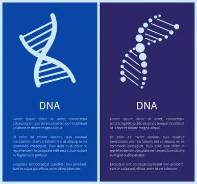 DNA Set of White Spirals Isolated on Blue Backdrop Stock Illustration