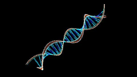 DNA shape million element balls red and white ball outside with blue and li.. Stock Photos