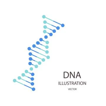 DNA simbol in flat style, on a white background 스톡 일러스트