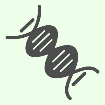 DNA solid icon. Deoxyribonucleic acid chain molecule with formula glyph style Illustrazione stock