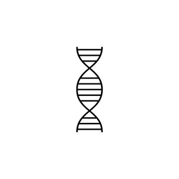 DNA solid icon, medical element and genetic sign Illustrazione stock