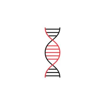 DNA solid icon, medical element and genetic sign Illustrazione stock
