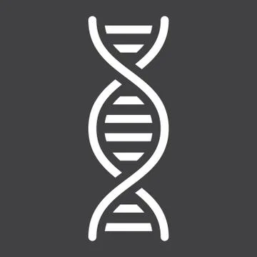 DNA solid icon, science and biology Illustrazione stock