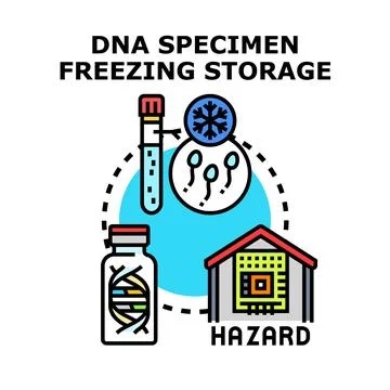 Dna specimen freezing storage and hazard concept Stock Illustration