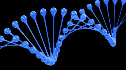 DNA Spinning on Black Background 库存影片 48493424