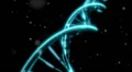 DNA spinning RNA double helix slow tracking shot closeup depth of field DOF blue HD Footage
