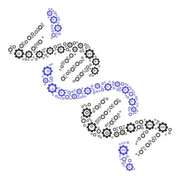 DNA Spiral Collage of Cog Illustrazione stock
