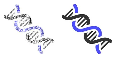 DNA Spiral Composition of Binary Digits Stock Illustration