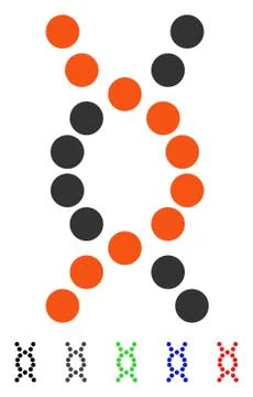 DNA Spiral Flat Icon Stock Illustration