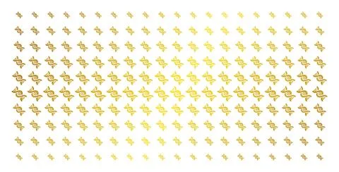DNA Spiral Golden Halftone Array Stock Illustration