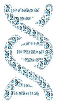 DNA Spiral Icon Composition 스톡 일러스트