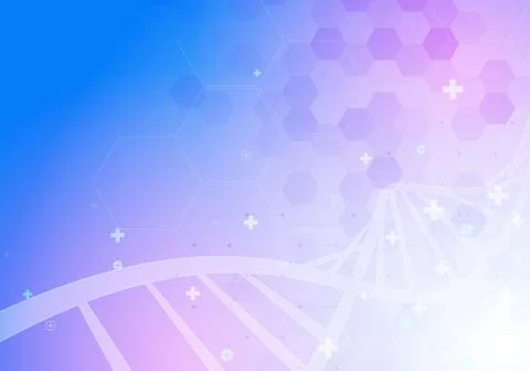 DNA spiral molecule. Abstract polygonal wireframe DNA molecule helix spiral.  Illustrazione stock