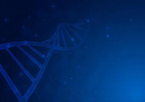 DNA spiral molecule. Abstract polygonal wireframe DNA molecule helix spiral.  Illustrazione stock