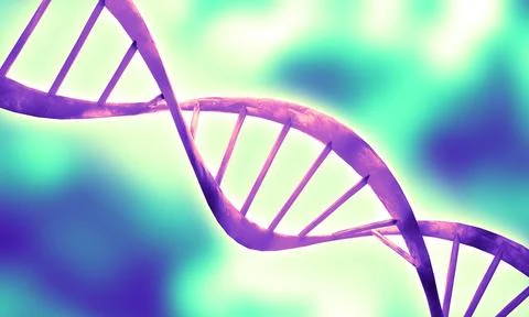 DNA spiral molecule structure. 3d render Stock Photos