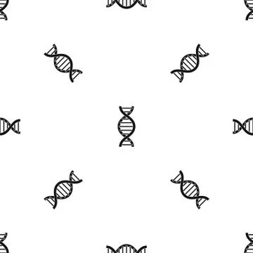 DNA spiral pattern seamless black イラスト素材